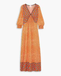 Loretta Caponi Yara printed woven maxi dress - Orange Orange