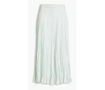Sully plissé-silk midi skirt - Green