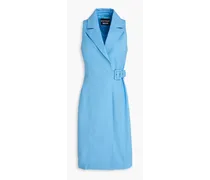 Cotton-blend mini dress - Blue