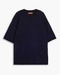 Missoni Crochet-knit cotton-blend T-shirt - Blue Blue