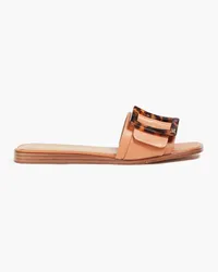 Sam Edelman Inez buckle-embellished leather slides - Brown Brown