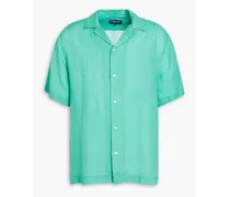 Roberto printed linen shirt - Green