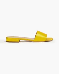 Sergio Rossi Silk-satin slides - Yellow Yellow