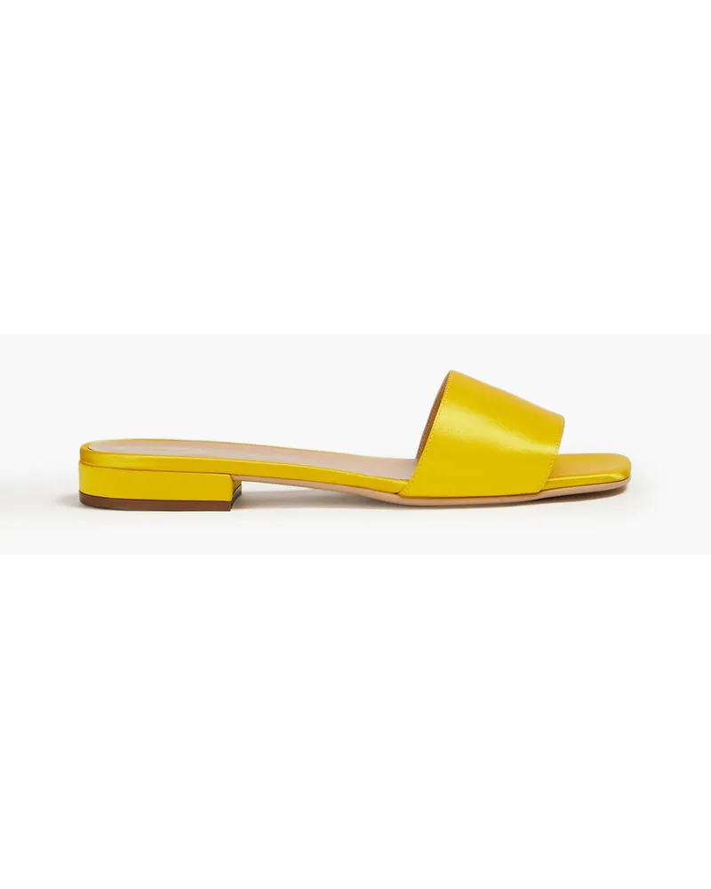 Sergio Rossi Silk-satin slides - Yellow Yellow