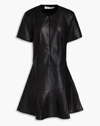 Proenza Schouler Fluted faux leather mini dress - Black Black