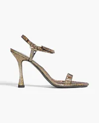 by FAR Mia iridescent-effect suede sandals - Metallic Metallic