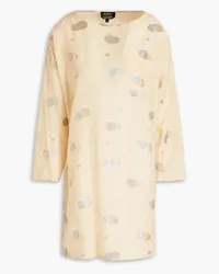 A.P.C. Metallic fil coupé cotton-blend voile mini dress - Neutral Neutral