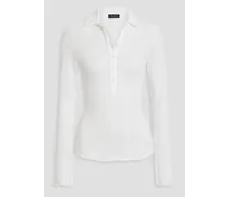 Gemma jacquard-knit polo shirt - White