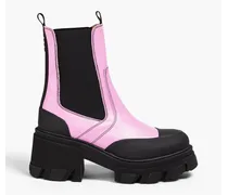 Two-tone leather chelsea boots - Pink