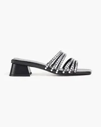 Sandro Crystal-embellished satin mules - Black Black