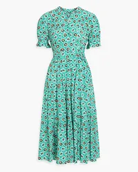 Diane von Furstenberg Kramer tiered printed crepe midi dress - Blue Blue