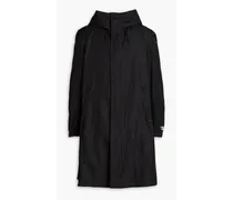 Twill hooded coat - Black
