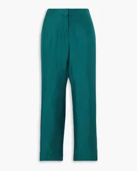 Le Kasha 1918 Amalty organic silk straight-leg pants - Green Green