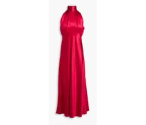 Michelle silk-satin midi dress - Red