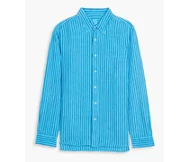 Striped linen shirt - Blue