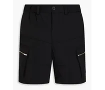 Stretch wool-crepe cargo shorts - Black