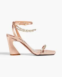 Zimmermann Chain-trimmed satin sandals - Pink Pink