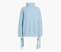 Ribbed cashmere turtleneck sweater - Blue