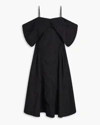 REJINA PYO Dora ruched taffeta midi dress - Black Black