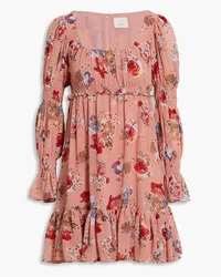 Cinq à Sept Simone tiered floral-print chiffon mini dress - Pink Pink