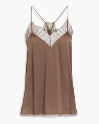 IRO Lace-trimmed washed-silk camisole - Neutral Neutral