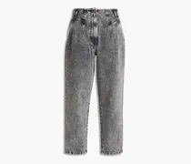 Jane cropped high-rise tapered jeans - Gray