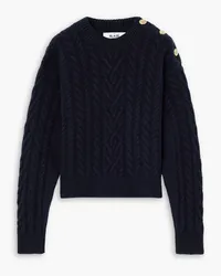 Blazé Milano Highland embellished cable-knit wool and cashmere-blend sweater - Blue Blue