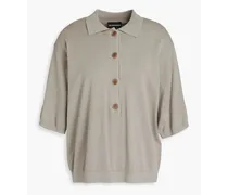 Cotton-blend polo shirt - Neutral