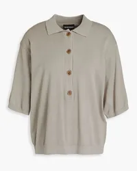 Emporio Armani Cotton-blend polo shirt - Neutral Neutral