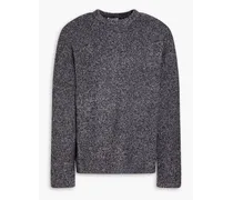 Bouclé-knit merino wool-blend sweater - Gray