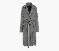 Striped merino wool-blend coat - Gray