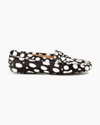 TOD'S Printed calf hair loafers - Black Black