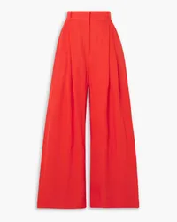 THREE GRACES Molly pleated linen wide-leg pants - Red Red