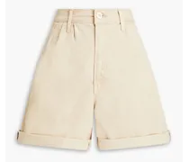 The Pleated Catch All pleated cotton-blend shorts - Neutral
