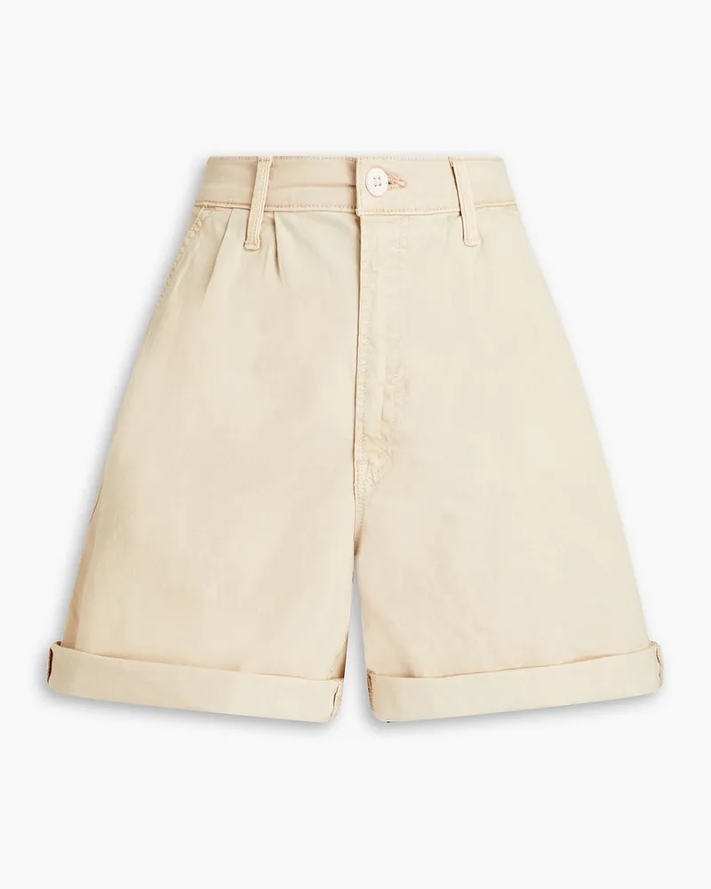 Mother The Pleated Catch All pleated cotton-blend shorts - Neutral Neutral