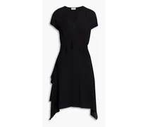 Balizia asymmetric draped crepe de chine dress - Black