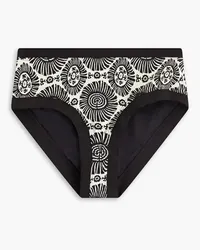 Solid and Striped The Scottie printed high-rise bikini briefs - Black Black