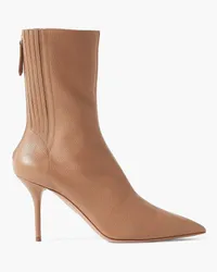 Aquazzura Saint Honoré 85 pebbled-leather ankle boots - Brown Brown