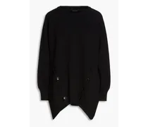 Button-detailed wool sweater - Black