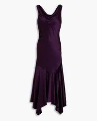 NICHOLAS Seline asymmetric draped satin midi dress - Purple Purple