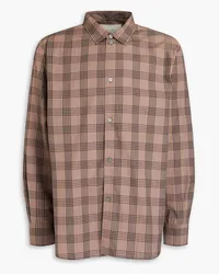 Studio Nicholson Santos checked cotton shirt - Brown Brown