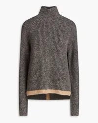 Autumn Cashmere Brushed ribbed-knit turtleneck sweater - Gray Gray