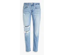 Skinny-fit faded denim jeans - Blue
