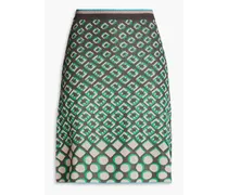 Metallic jacquard-knit mini skirt - Green
