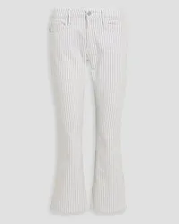 Frame Denim Le Crop Mini Boot striped mid-rise bootcut jeans - White White