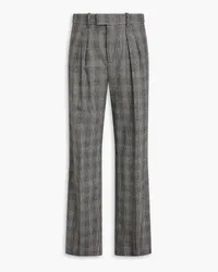 Nili Lotan Prince of Wales checked wool-blend wide-leg pants - Gray Gray