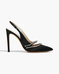 IRO Reja crystal-embellished satin slingback pumps - Black Black