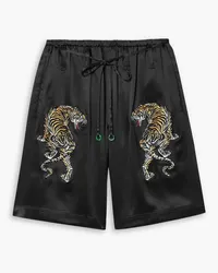 Alexander Wang Appliquéd silk-satin shorts - Black Black