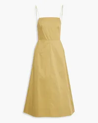 tibi Cotton-poplin midi dress - Green Green