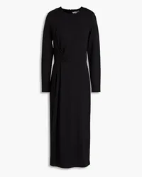 Vince Wrap-effect knitted midi dress - Black Black